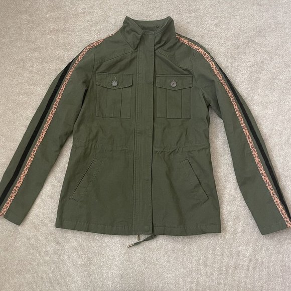 Peyton Jensen Jackets & Blazers - Peyton Jensen Jacket Womens Small Green Utility Pockets Casual Full Zip Snaps